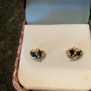 Gold Safire Diamond Earings